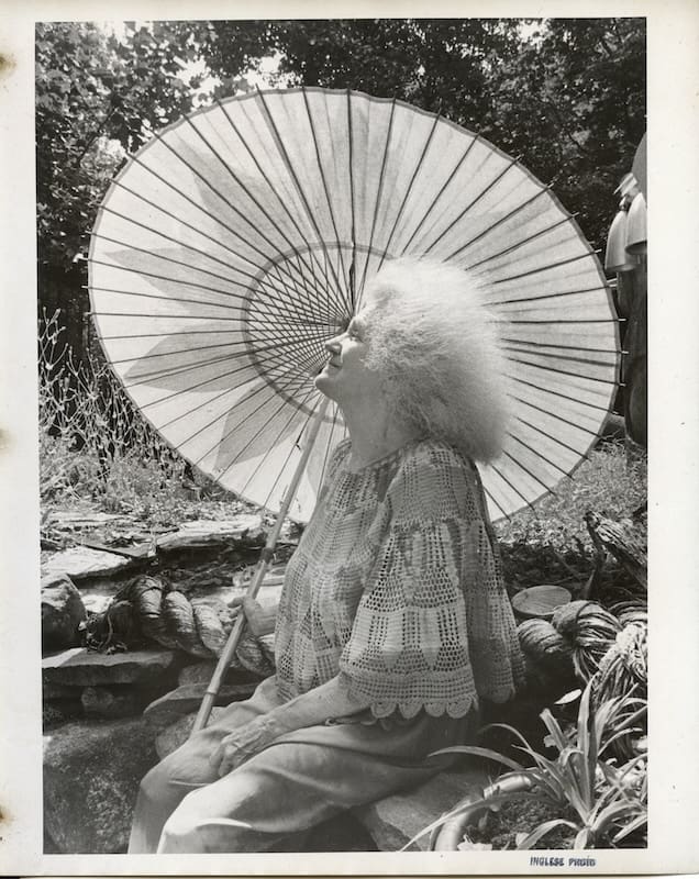 Parasol and Sari by Warren Inglese - Courtesy of the Sari Dienes Foundation Copyright 2023 Sari Dienes Foundation